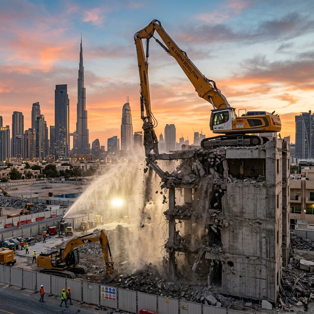 Urban Commercial Tower High-Reach Demolition